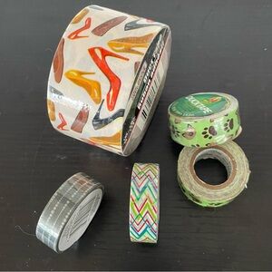 JUST IN Colorful Decorative Tape Set Duck Scotch Washi Paws Shoes Chevron Stripe